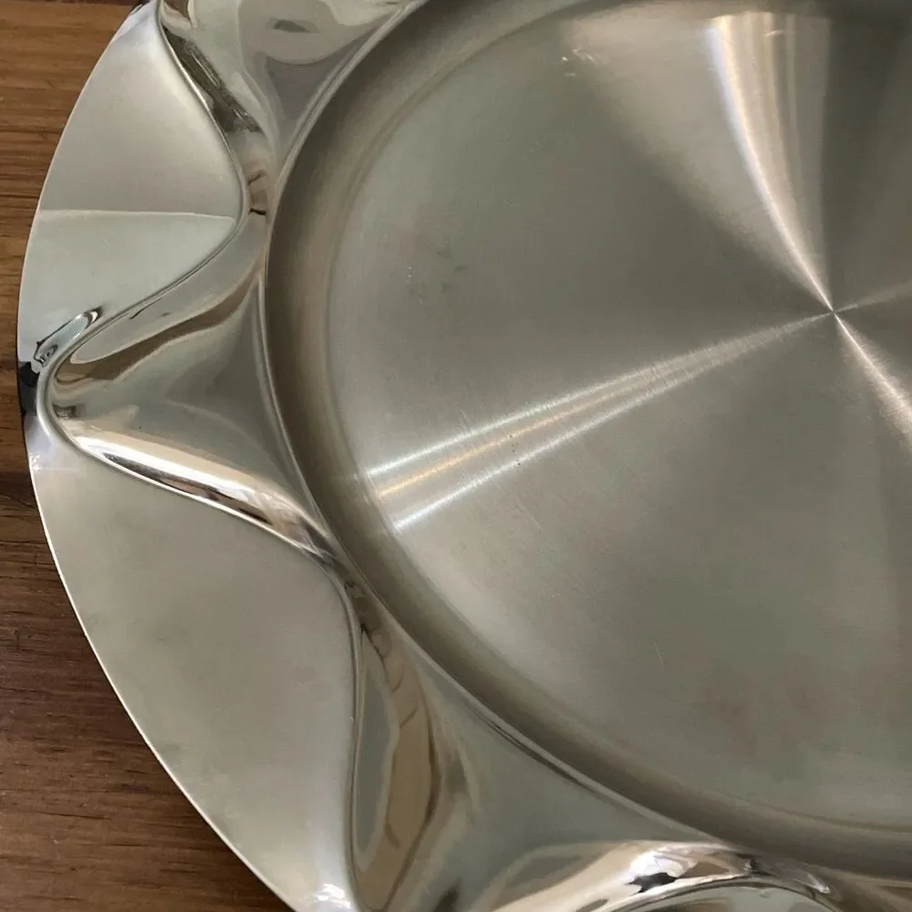 Dansk Origami Talc 13.5” Stainless Charger Plate Vintage Discontinued